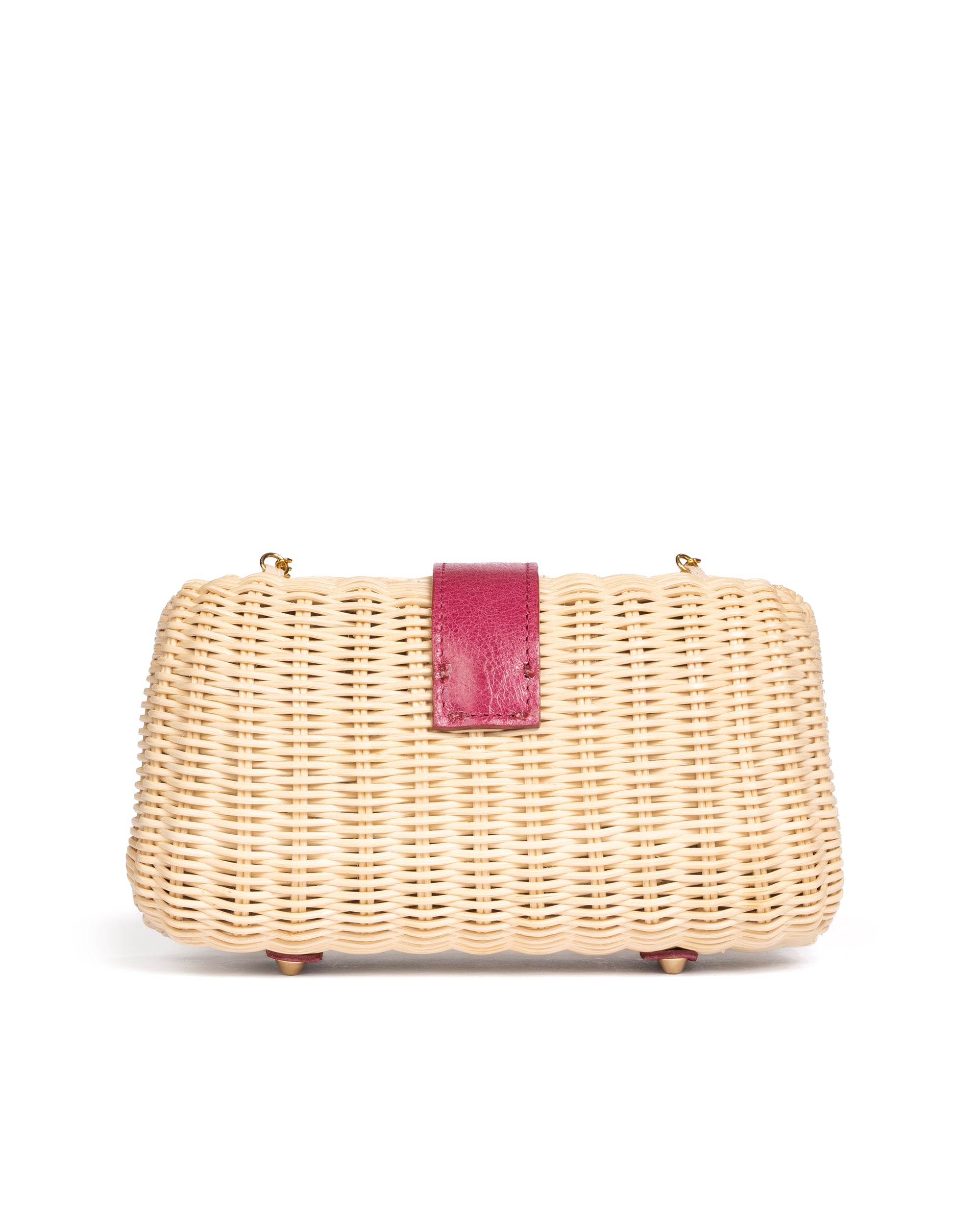 Clutch in Midollino Naturale/Fucsia