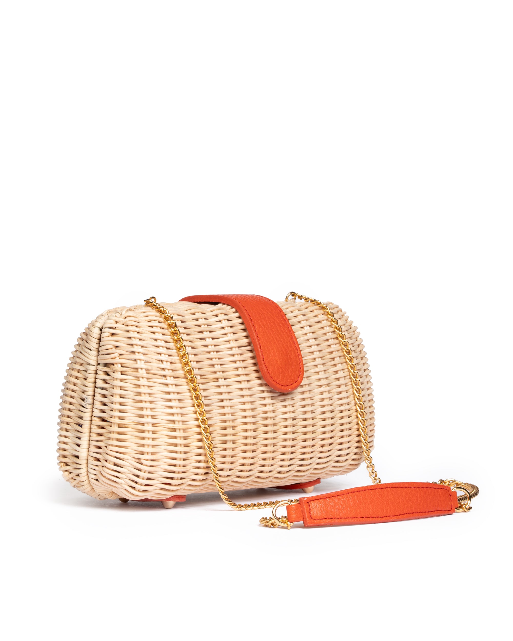 Clutch in Midollino Naturale/Arancione