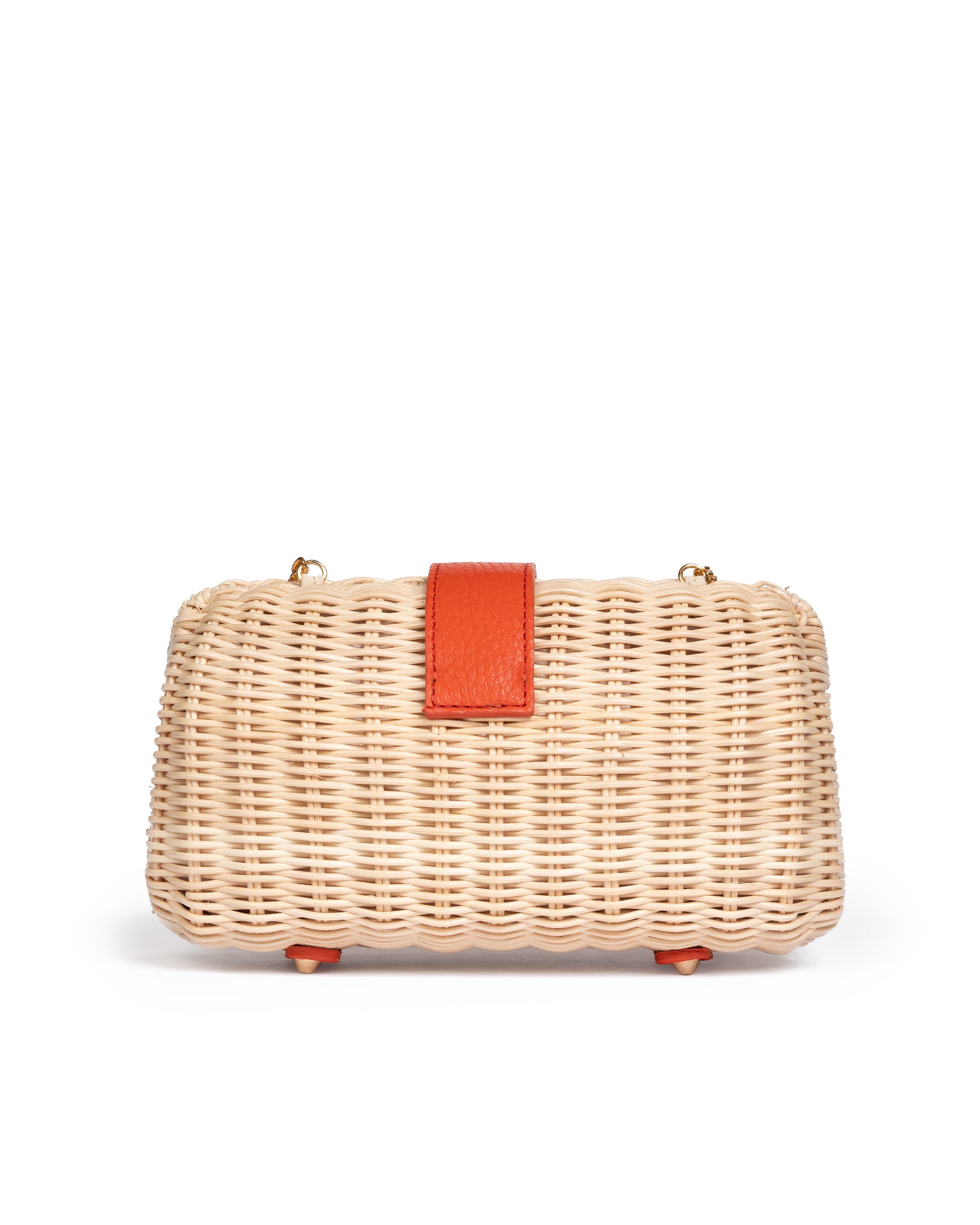 Clutch in Midollino Naturale/Arancione