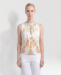 Top in seta bianco