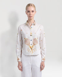 Camicia corta con volant
