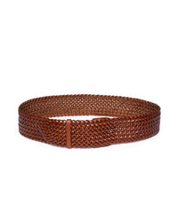 Cintura pelle intrecciata cuoio