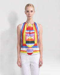 Top in twill di seta