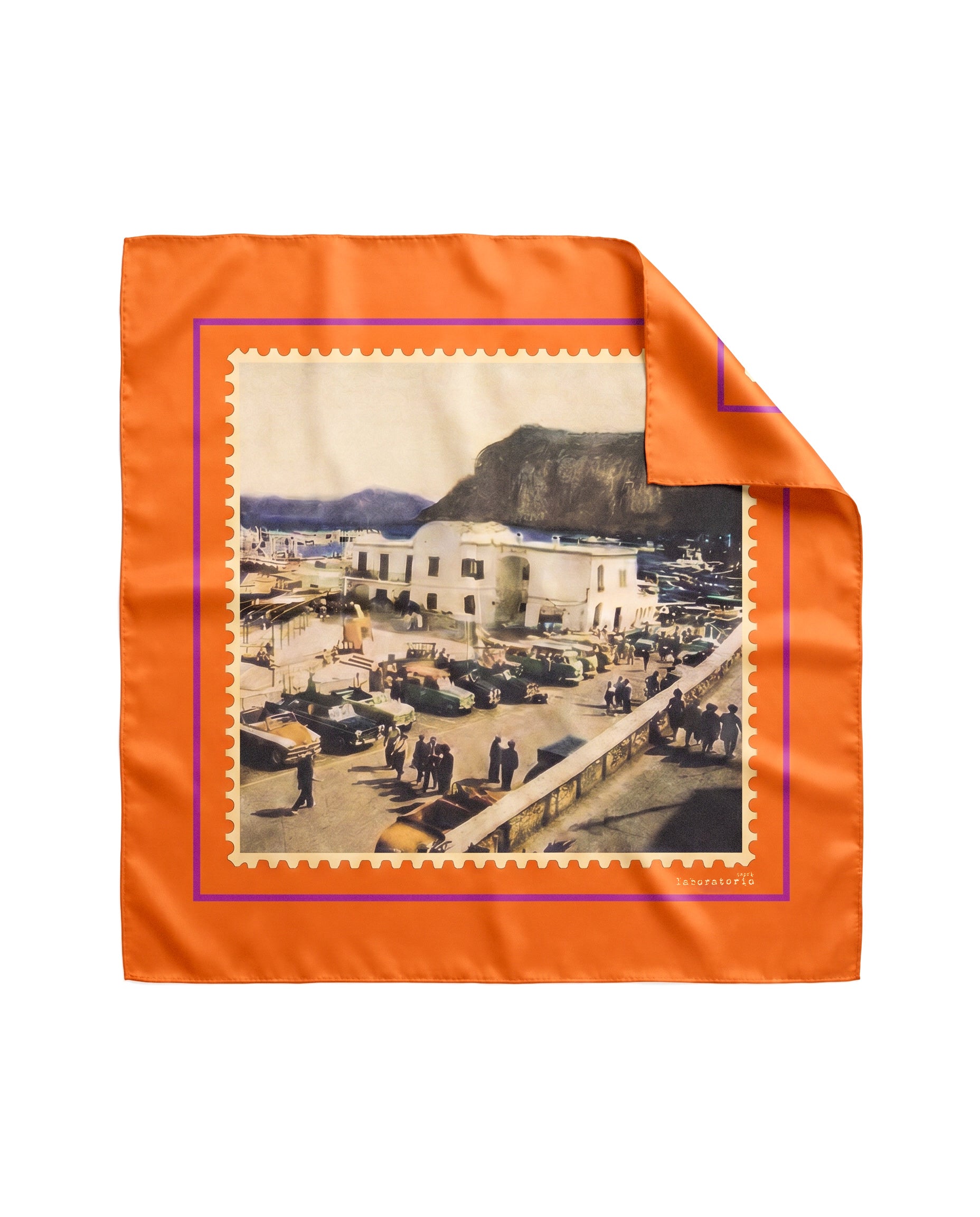 Foulard in seta cartolina di Capri