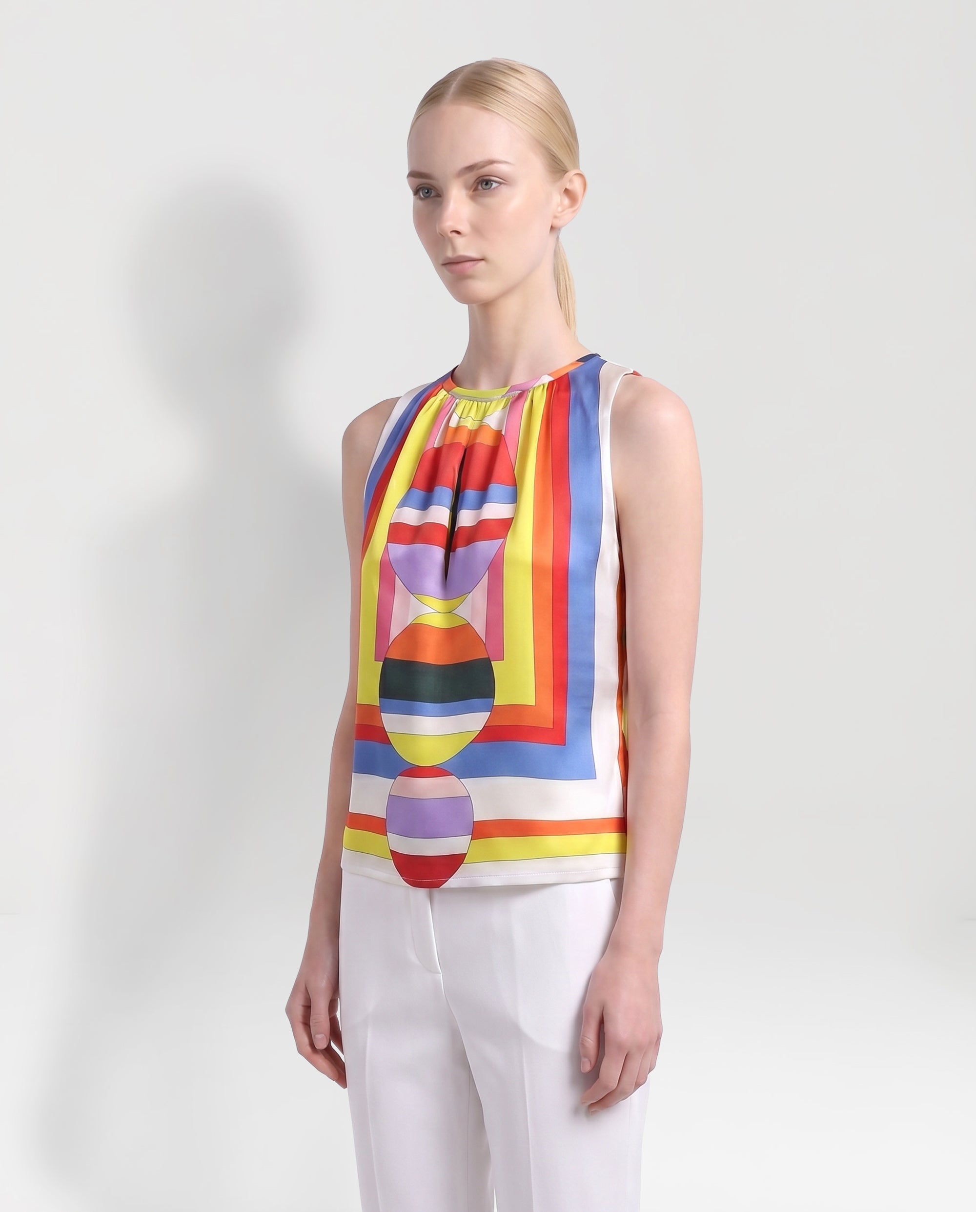 Top in twill di seta