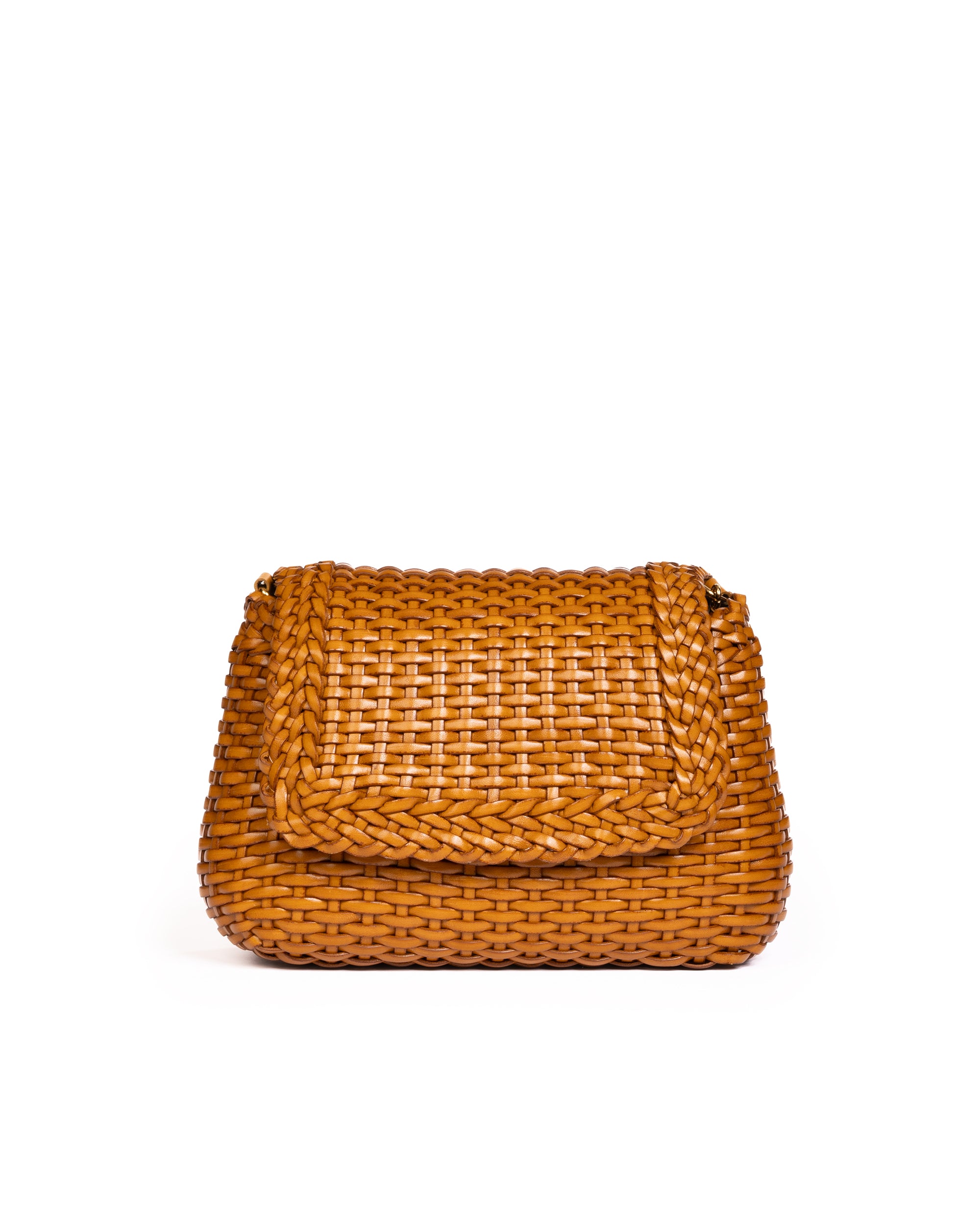 Borsa Intrecciata a Mano Ocra