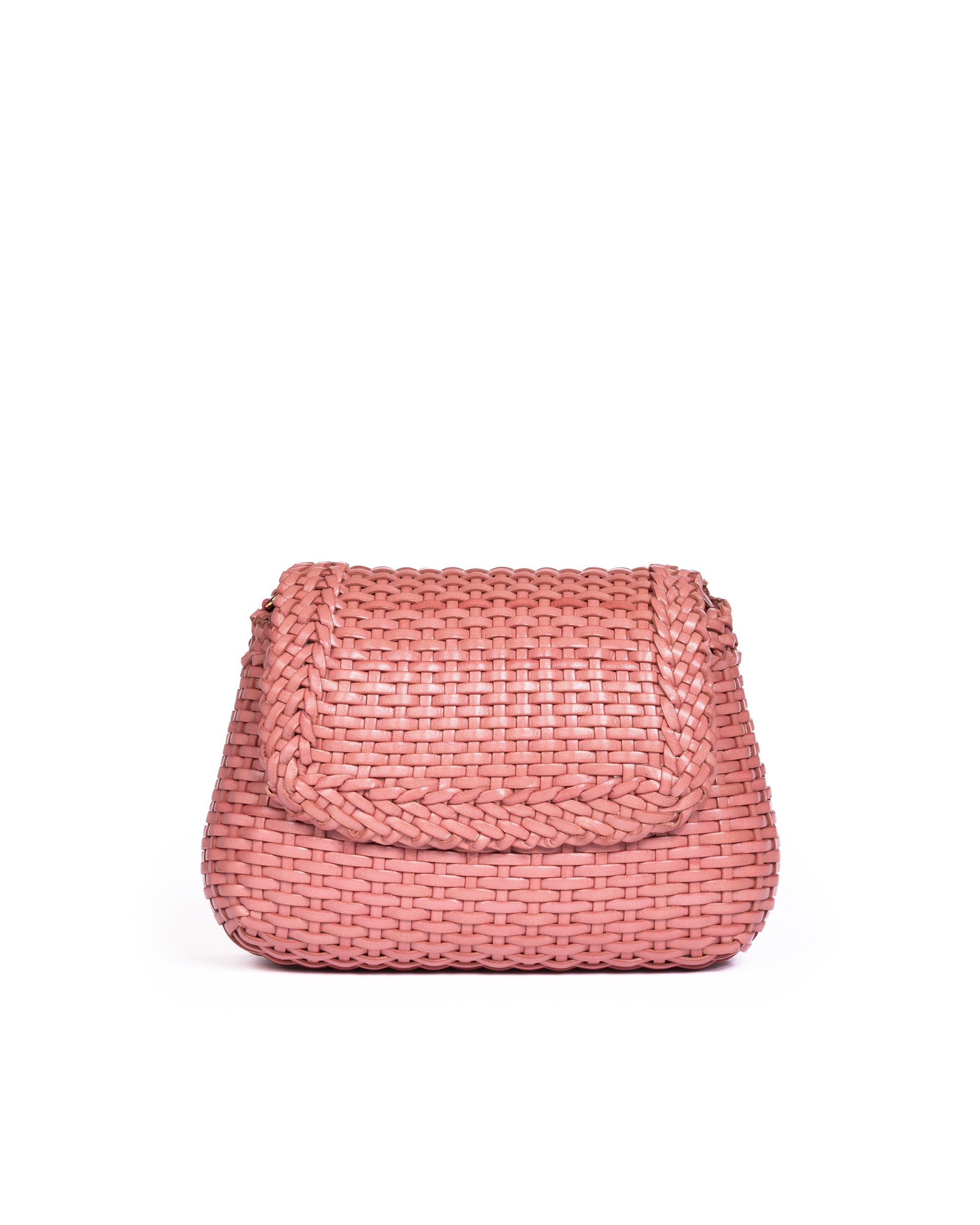 Borsa Intrecciata a Mano Rosa