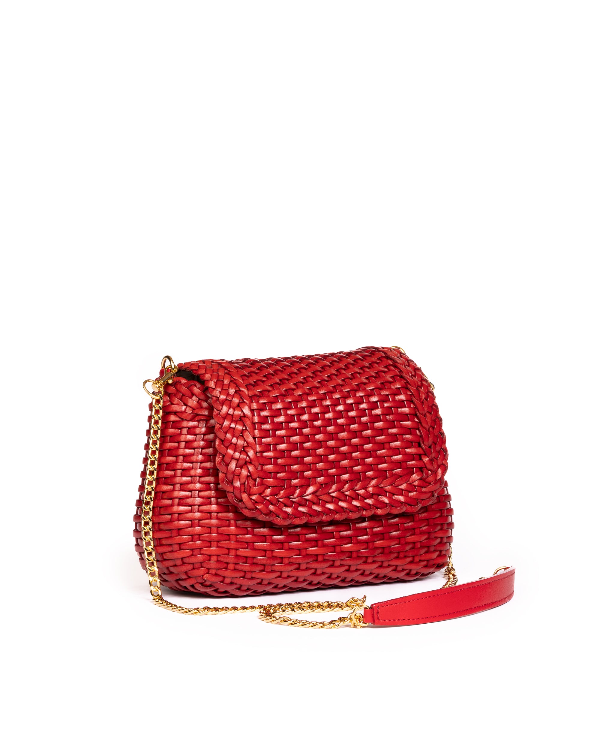 Borsa Intrecciata a Mano Rossa