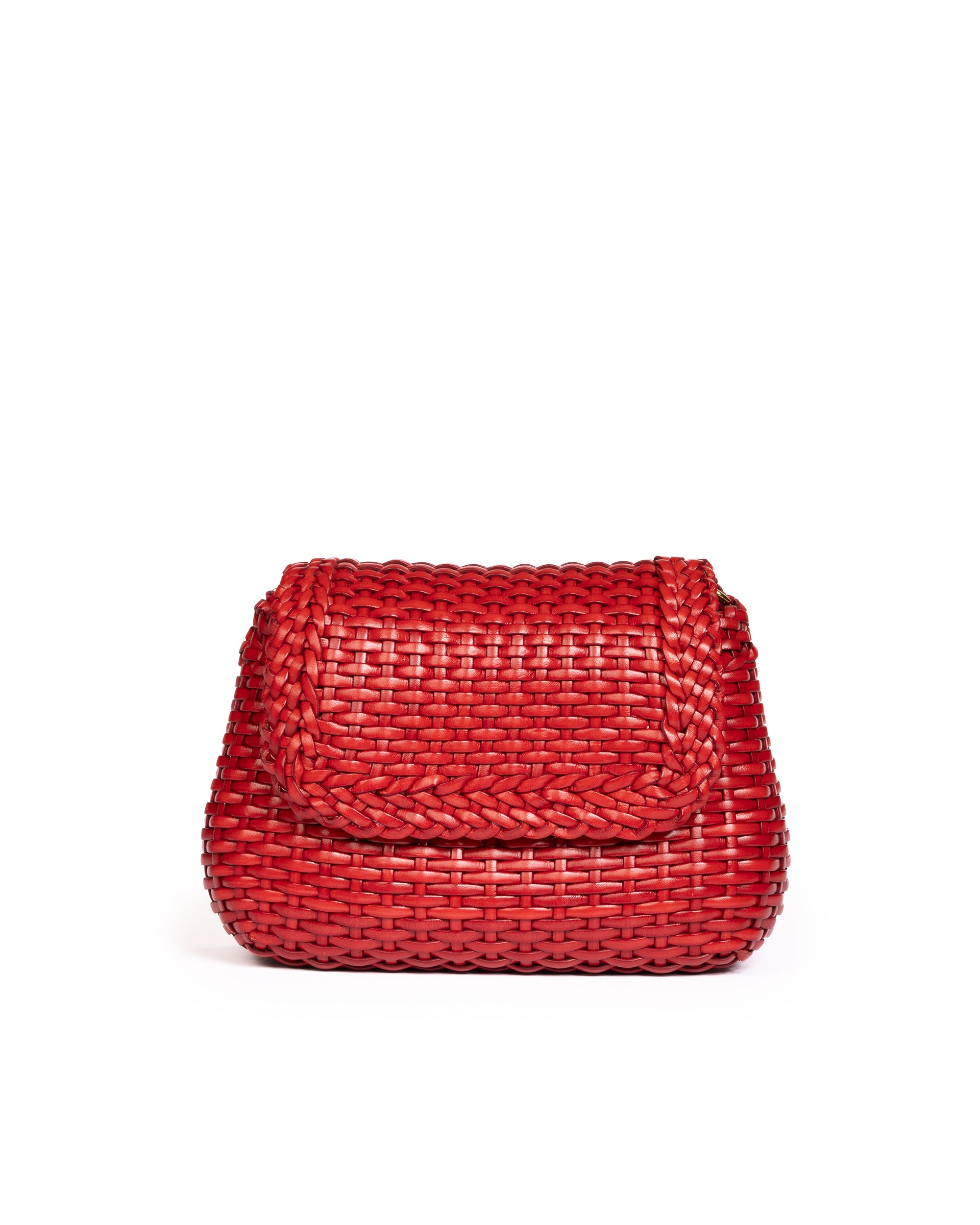 Borsa Intrecciata a Mano Rossa
