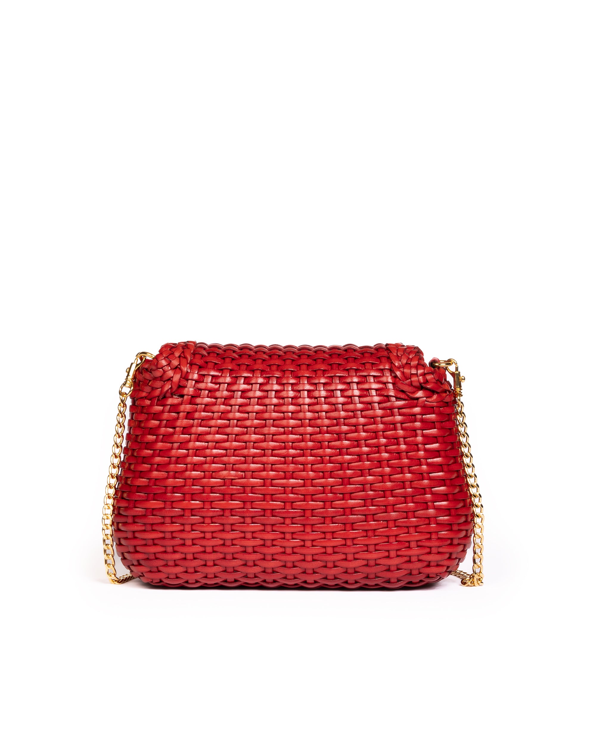 Borsa Intrecciata a Mano Rossa