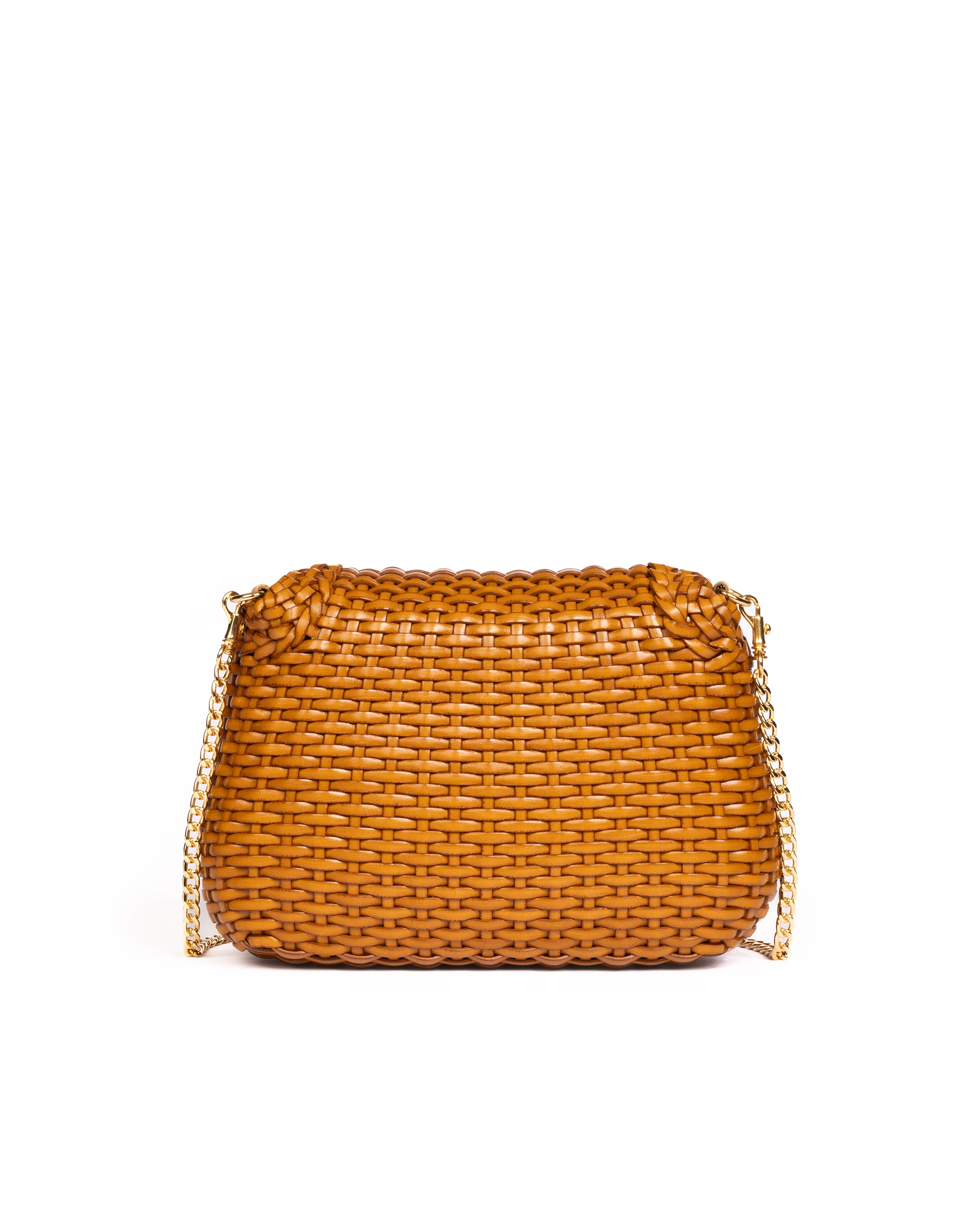 Borsa Intrecciata a Mano Ocra