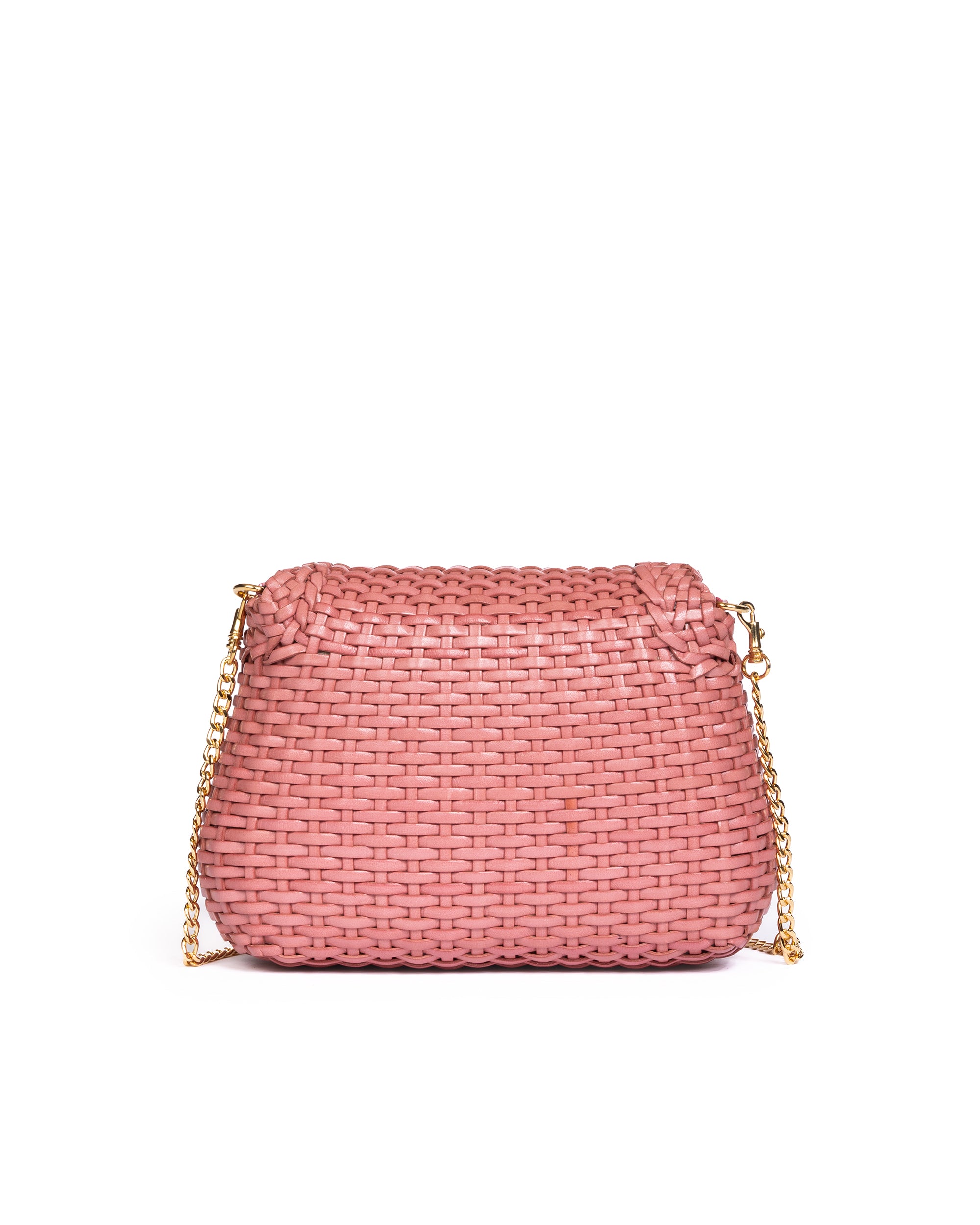 Borsa Intrecciata a Mano Rosa
