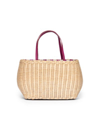 Borsa a mano con manici fucsia