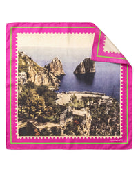 Foulard in seta fucsia Faraglioni di Capri