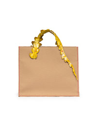 Borsa a mano canvas e coccodrillo