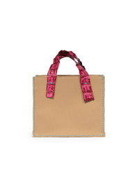 Borsa in canvas manici fucsia