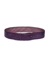 Cintura pelle intrecciata viola