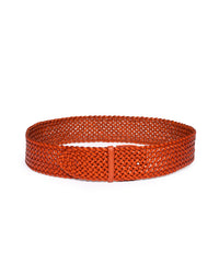 Cintura pelle intrecciata arancione