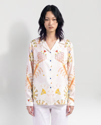 Blusa in seta a fiori