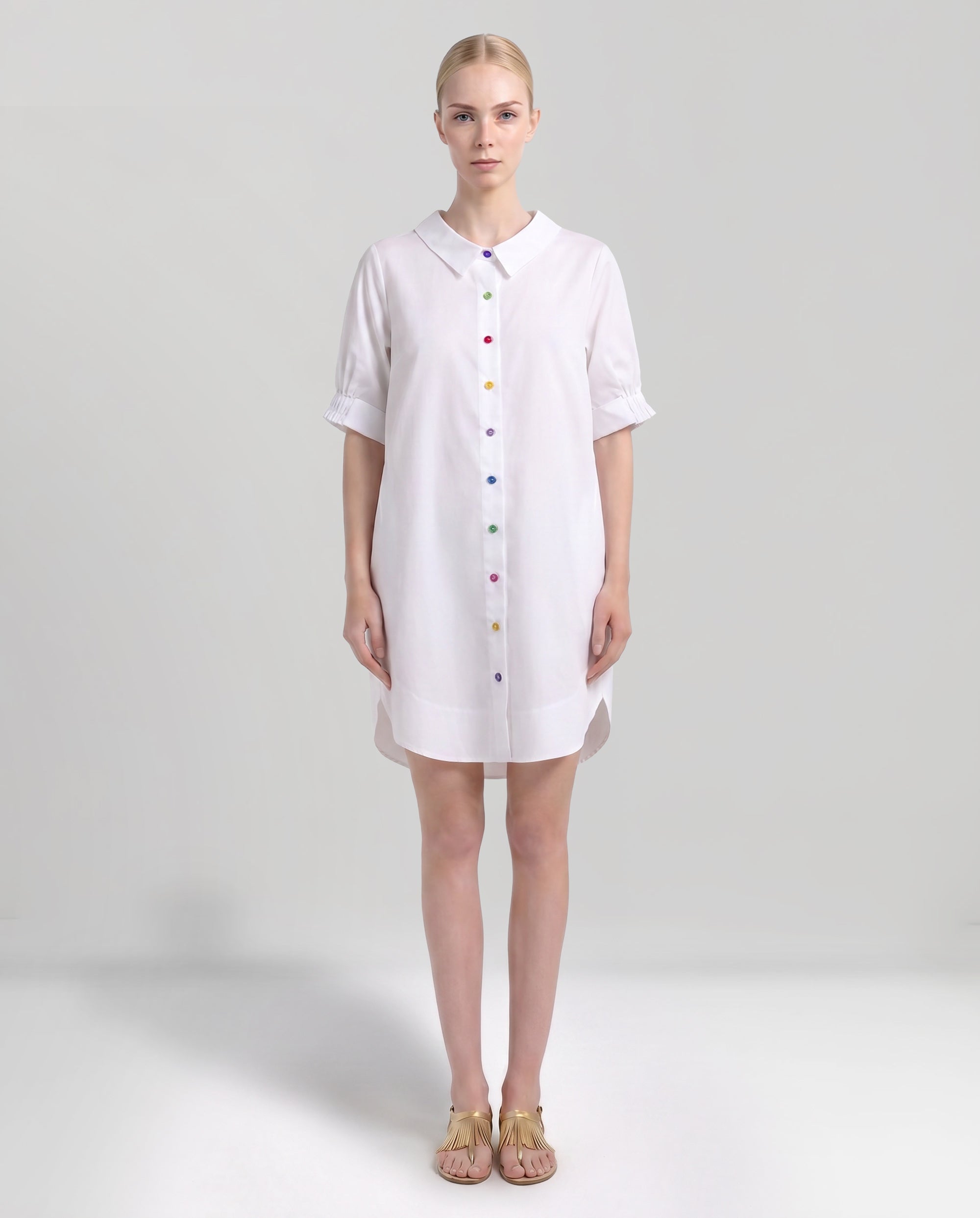 Chemisier in cotone bianco