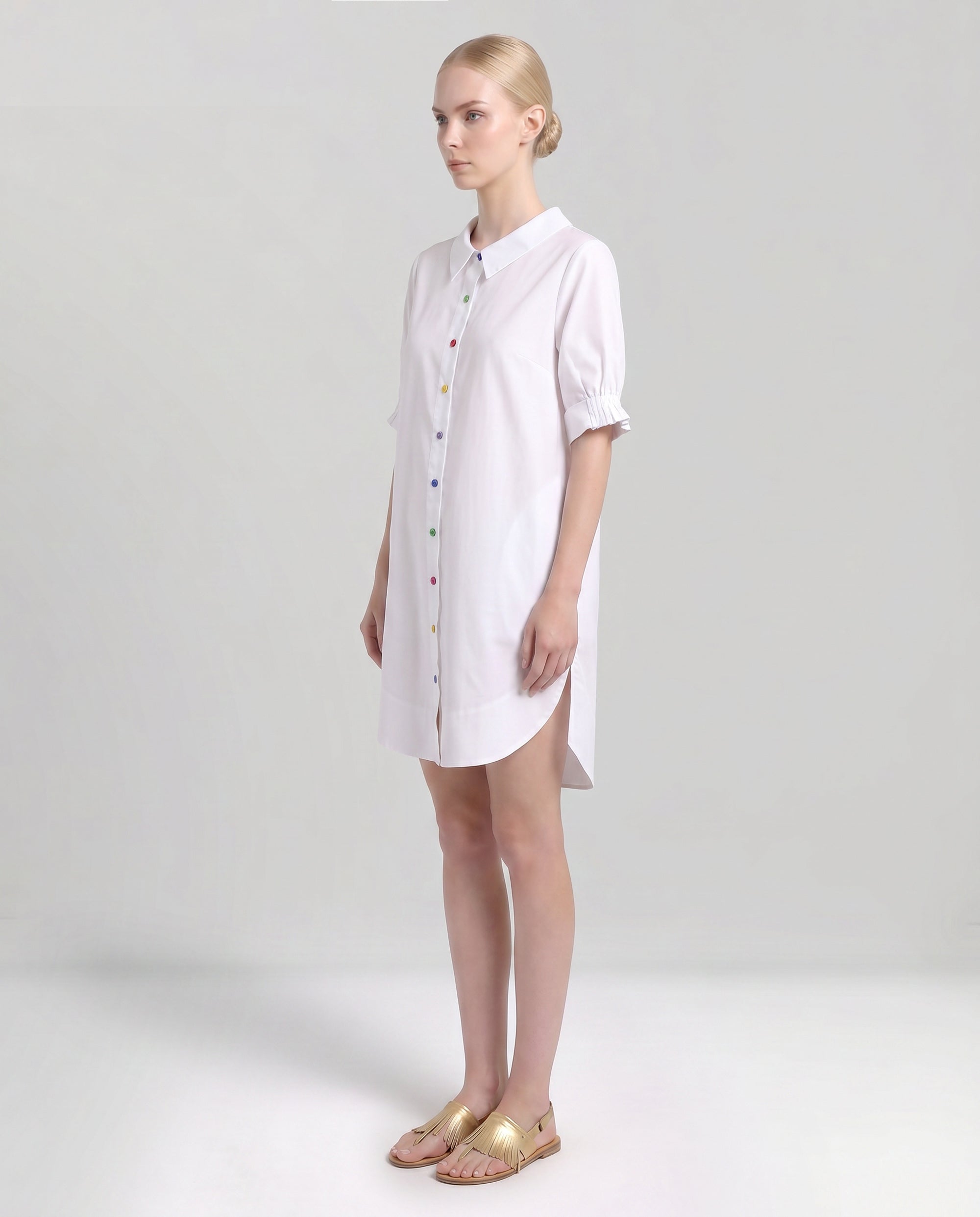 Chemisier in cotone bianco