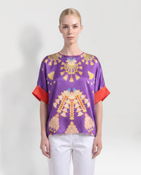 T-shirt in seta viola