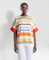 T-shirt in seta a righe