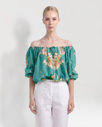 Top arricciato sulle spalle