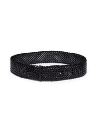 Cintura pelle intrecciata nera