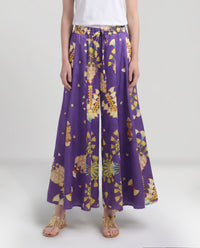 Pantalone viola in seta