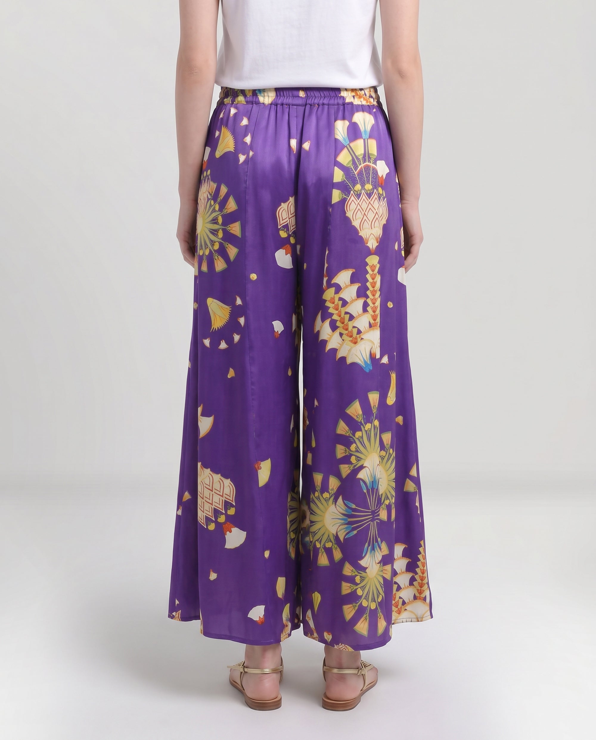 Pantalone viola in seta