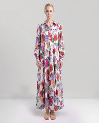 Abito lungo sartoriale a fiori