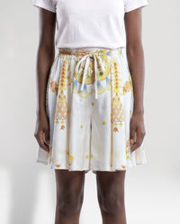 Short ampio in seta bianca