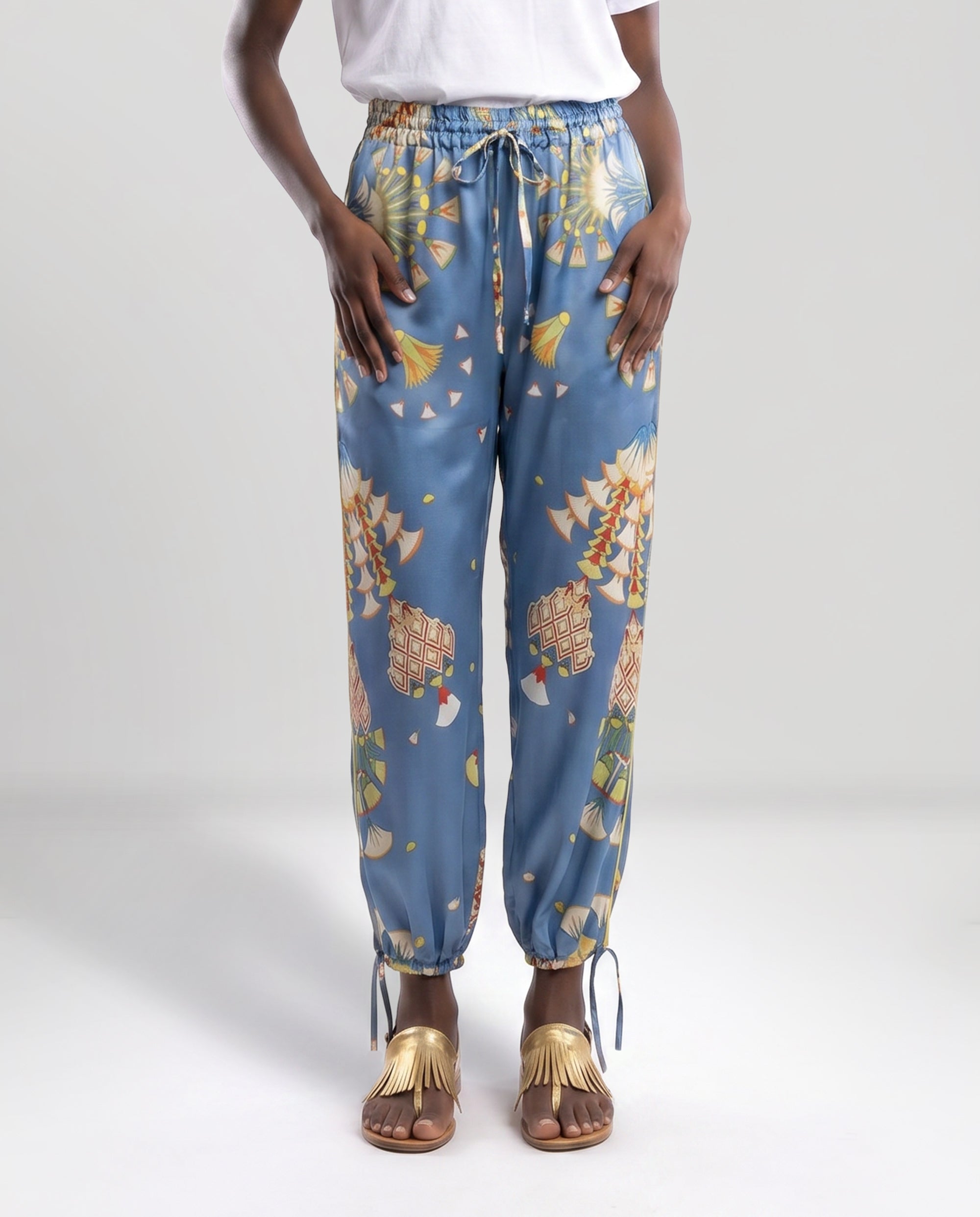 Pantaloni in seta carta da zucchero