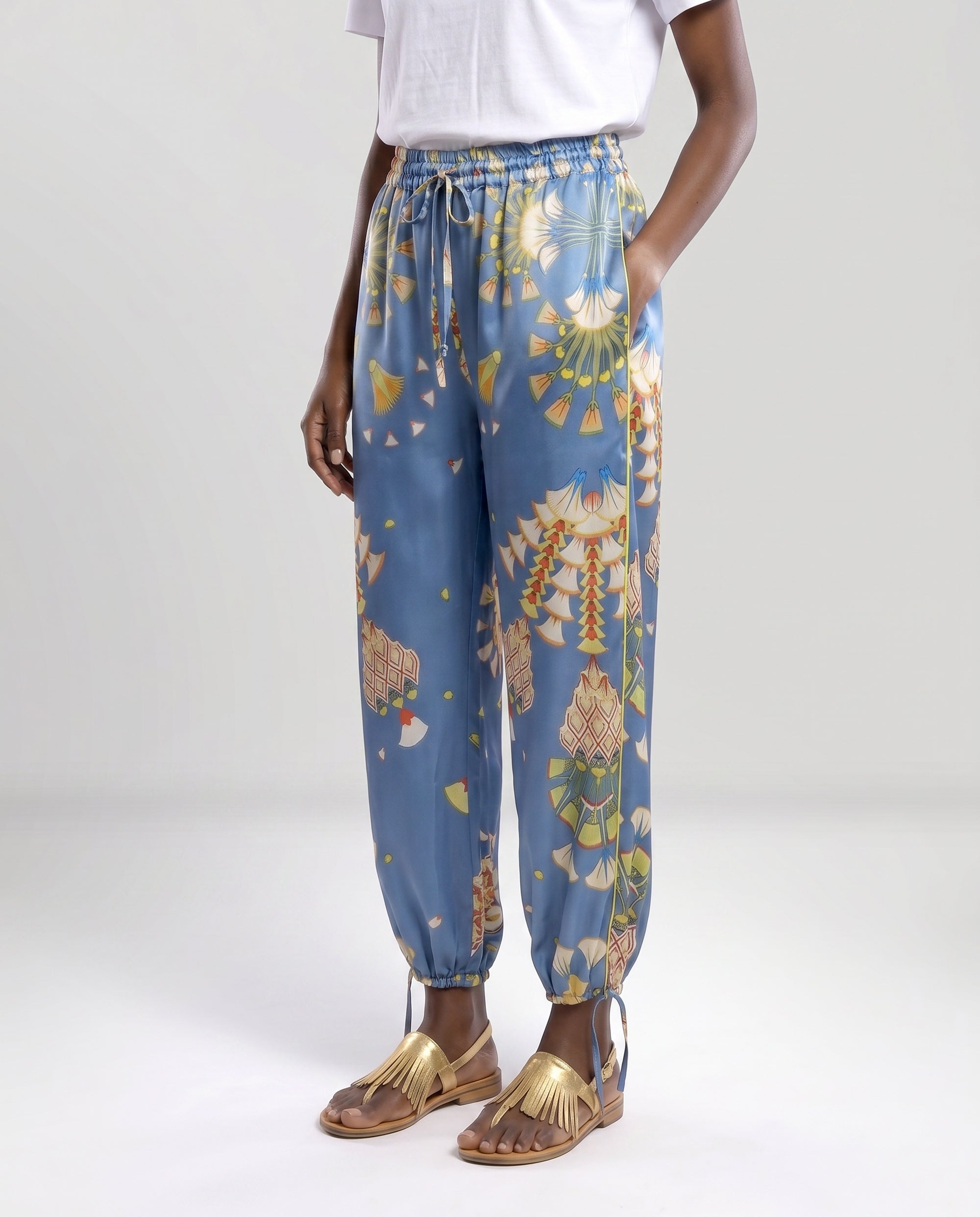Pantaloni in seta carta da zucchero
