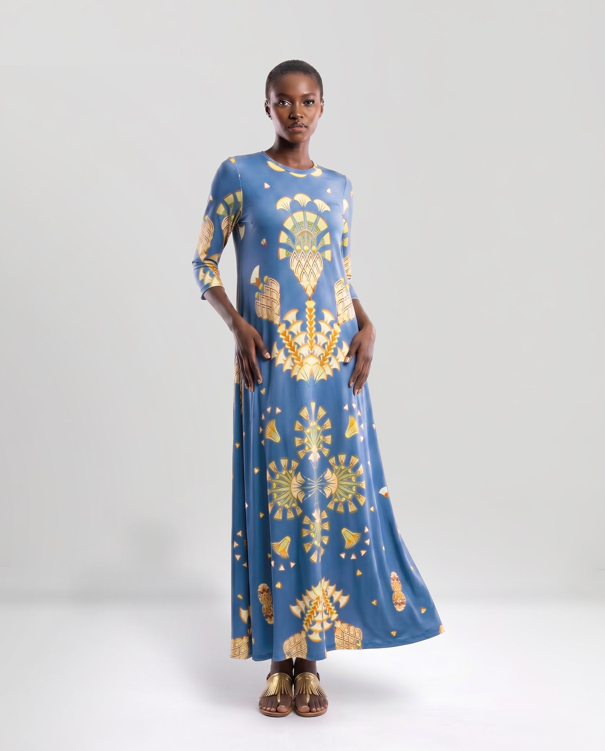 Vestito lungo elegante in jersey
