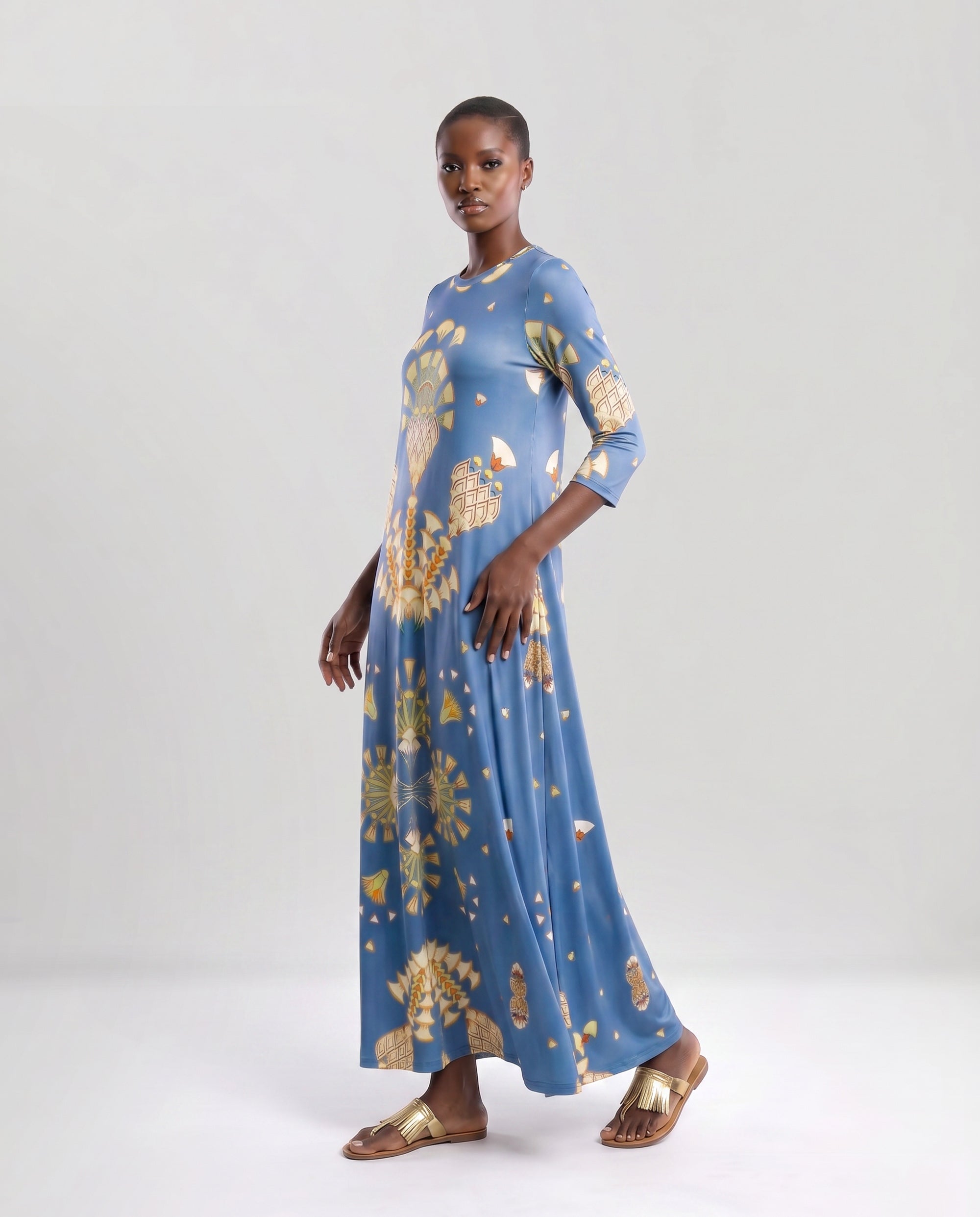 Vestito lungo elegante in jersey